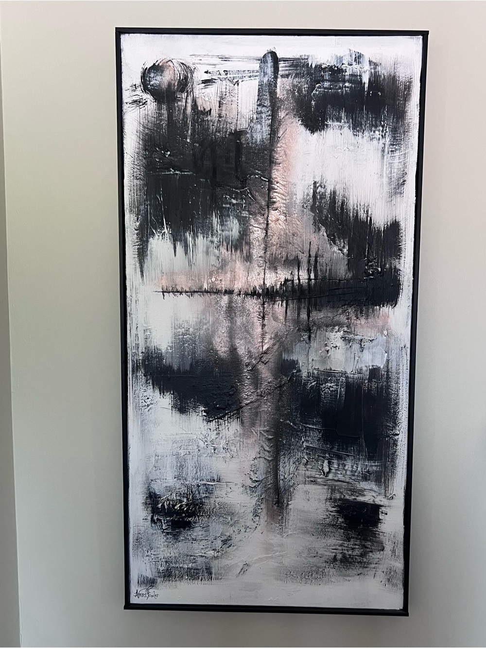 Abstract Black & White Textured Wall Art Canvas